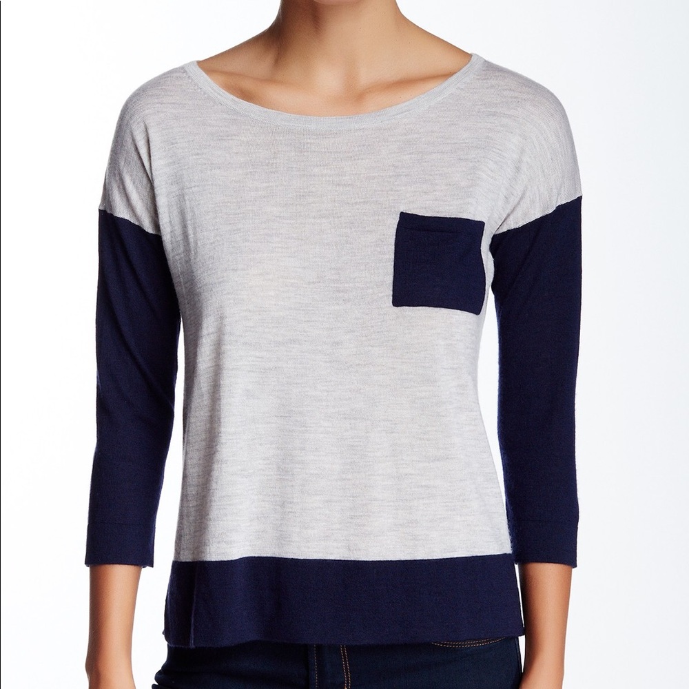 Autumn cashmere boatneck colorblock sweater